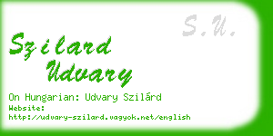 szilard udvary business card